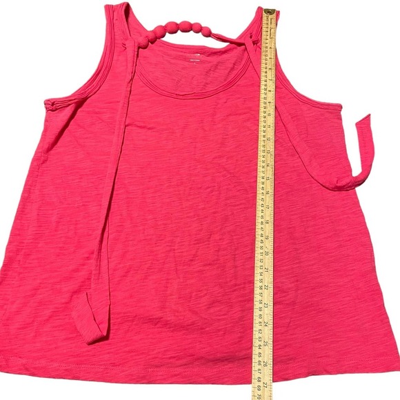 Ann Taylor Loft Hot Pink Pom Pom Sleeveless Blouse Sz L - Picture 5 of 6